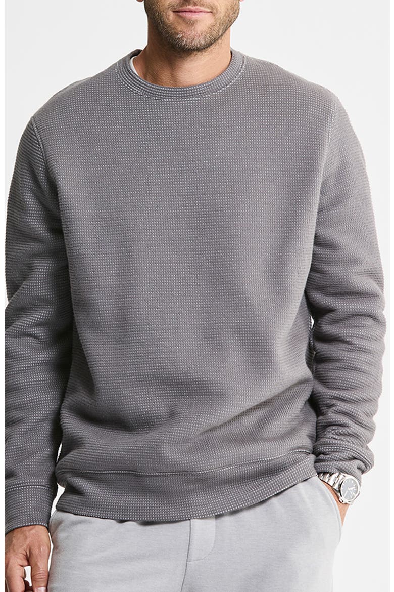Faux Fur Lined Crewneck Sweatshirt, Main, color, DARK GREY