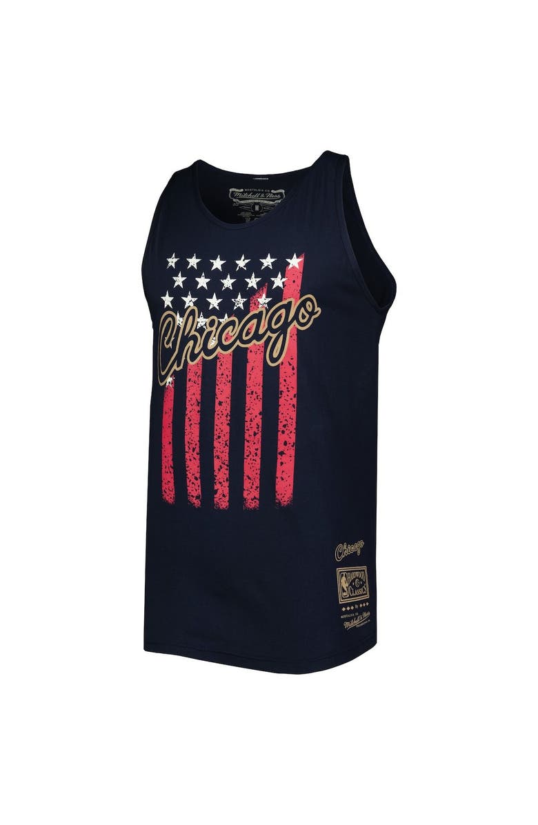 Mitchell & Ness Men's Mitchell & Ness Navy Chicago Bulls Hardwood Classics Americana Stars and Stripes Tank Top, Alternate, color, Navy