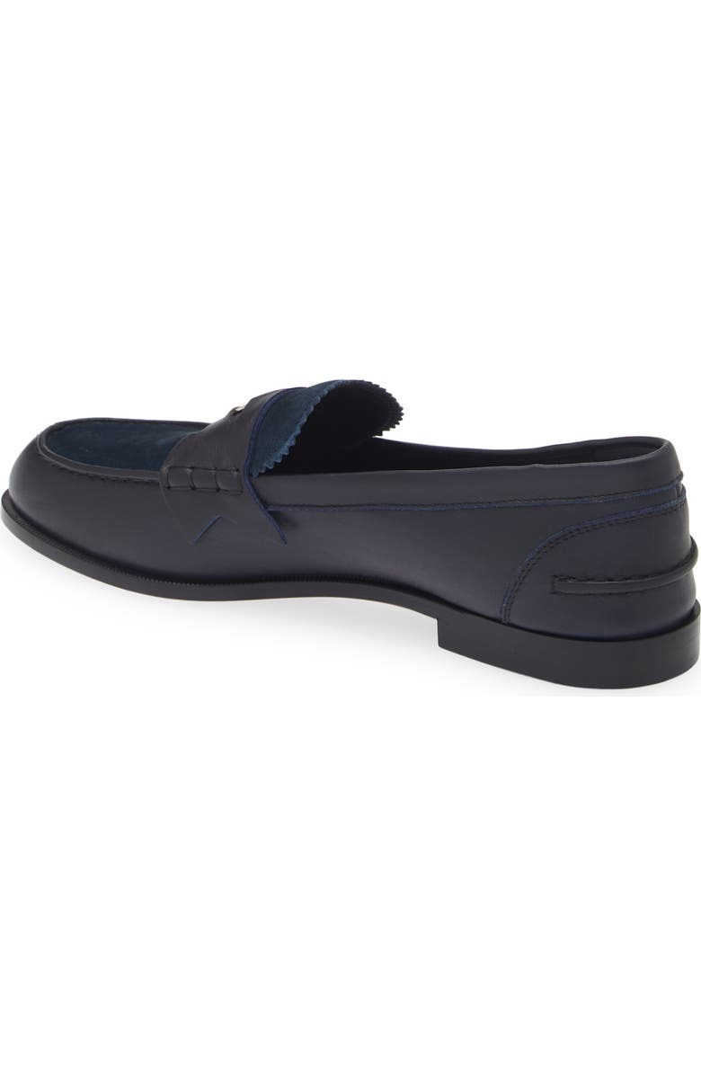 Christian Louboutin Penny Leather & Suede Loafer, Alternate, color, 5817 Marine/ Bco/ Lin Marine