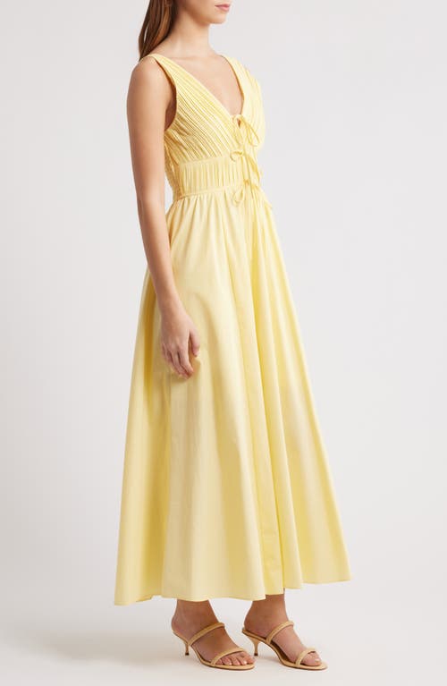 Moon River Tie Front Sleeveless Flare Maxi Dress In Yellow