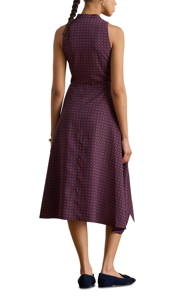 Lauren Ralph Lauren Tie Waist Midi Shirtdress, Alternate, color, Purple/Navy