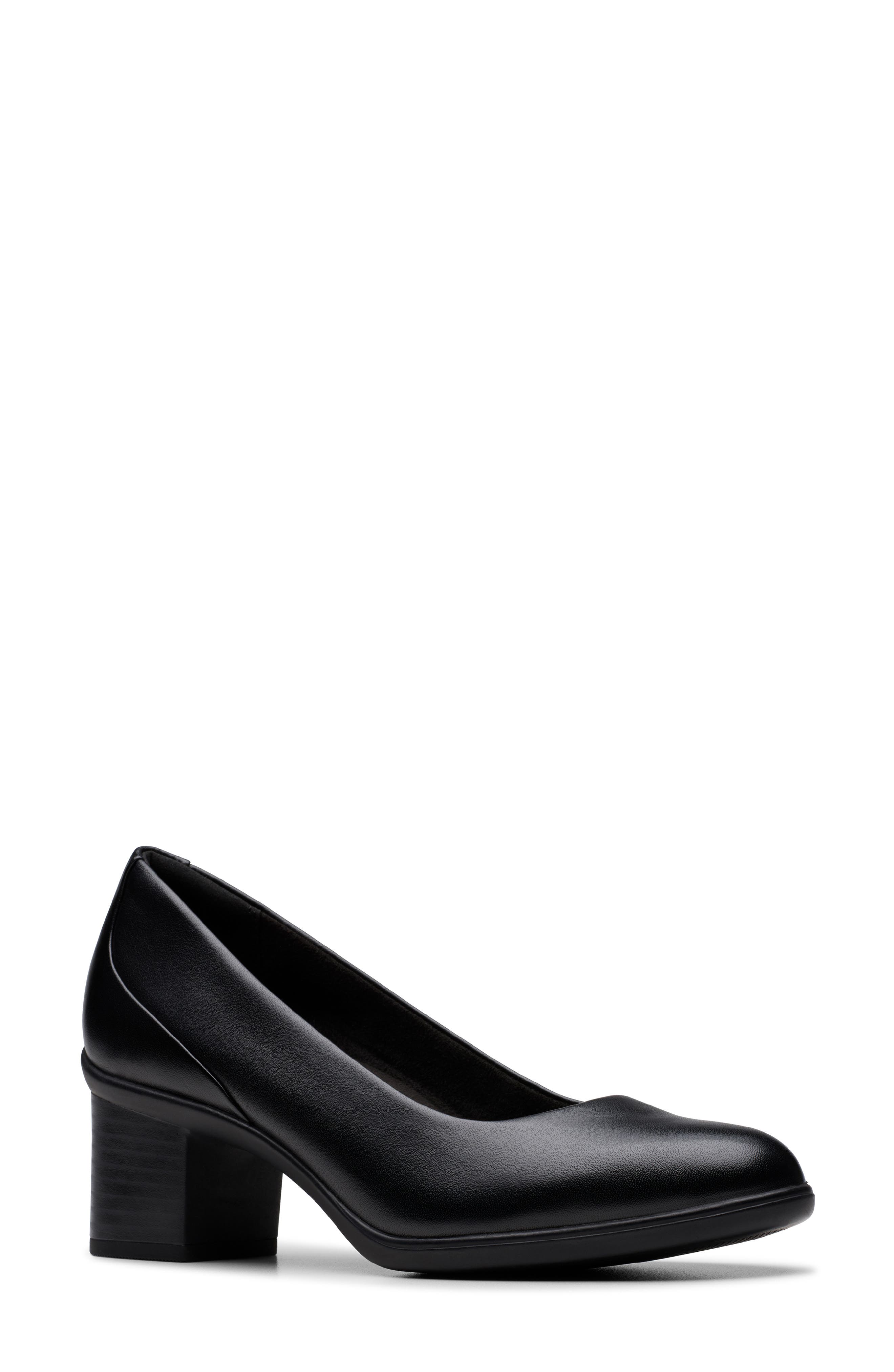 Clarks<sup>®</sup> Shaya Poppy Pump, Main, color, Black Leather