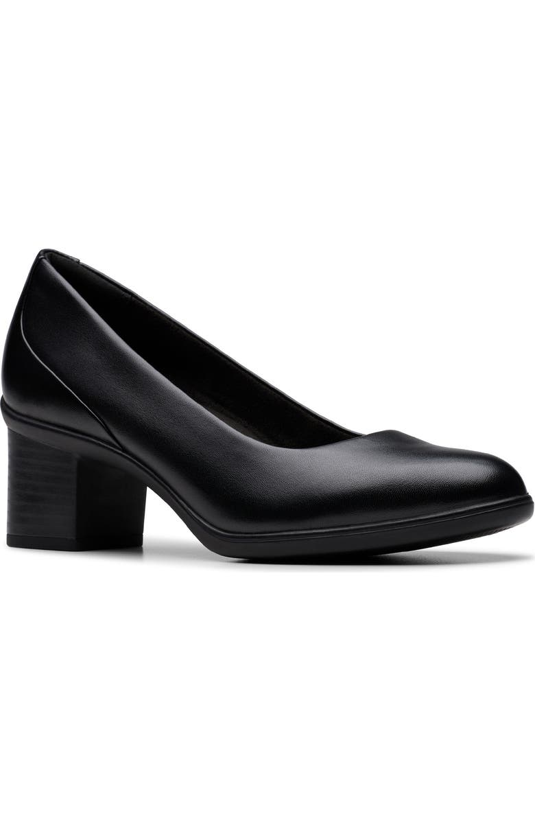 Clarks<sup>®</sup> Shaya Poppy Pump, Main, color, Black Leather