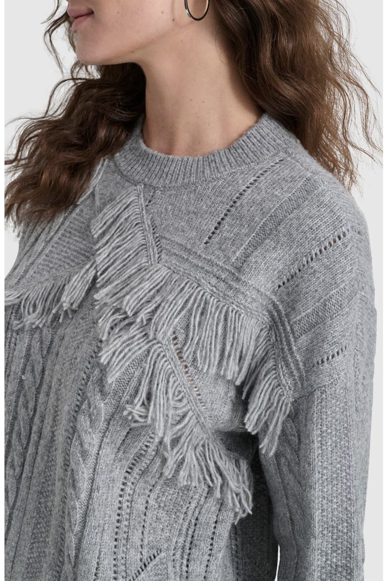 Mix Stitch Sweater, Alternate, color, STORM HEATHER GREY