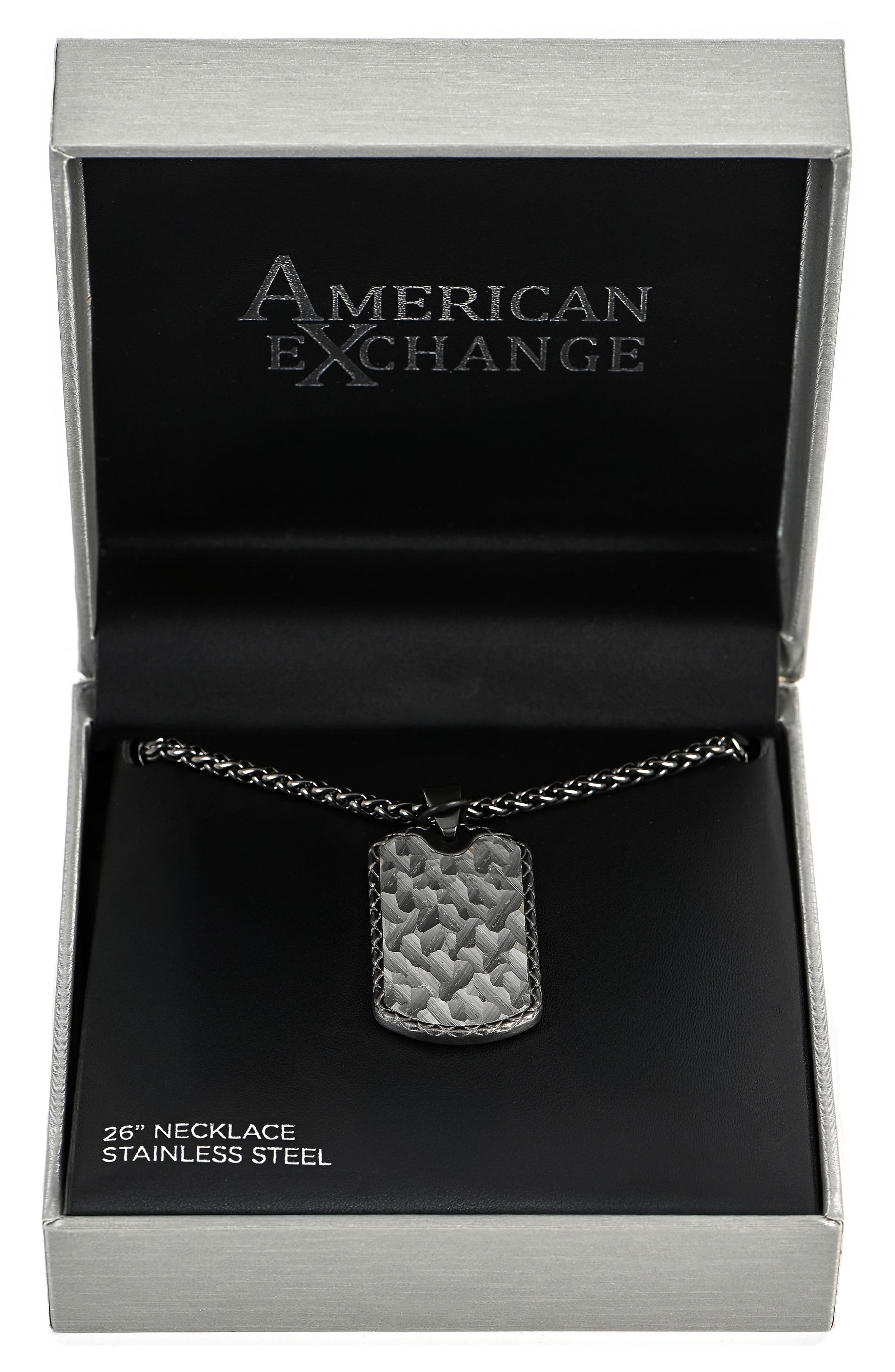 AMERICAN EXCHANGE Men's Siviglia Dog Tag Pendant Necklace