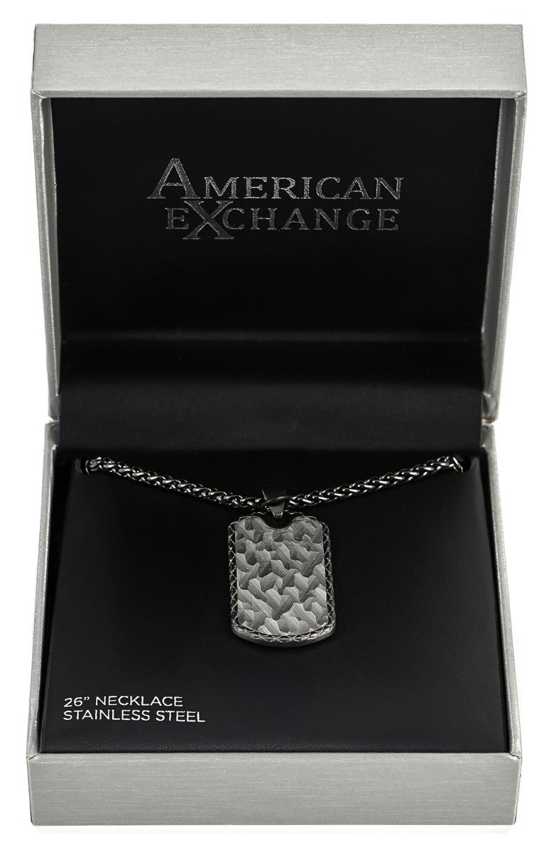 AMERICAN EXCHANGE Men's Siviglia Dog Tag Pendant Necklace, Main, color, Gun/Silver