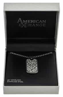 AMERICAN EXCHANGE Men's Siviglia Dog Tag Pendant Necklace