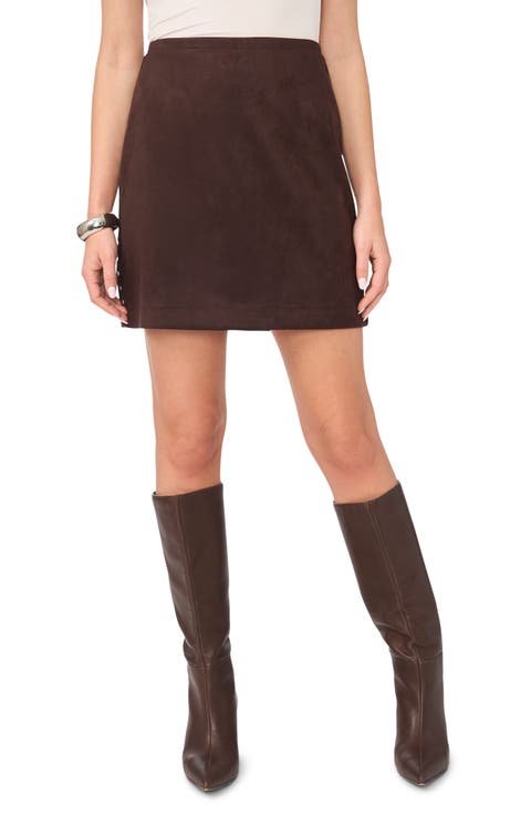 Studded Faux Suede Miniskirt