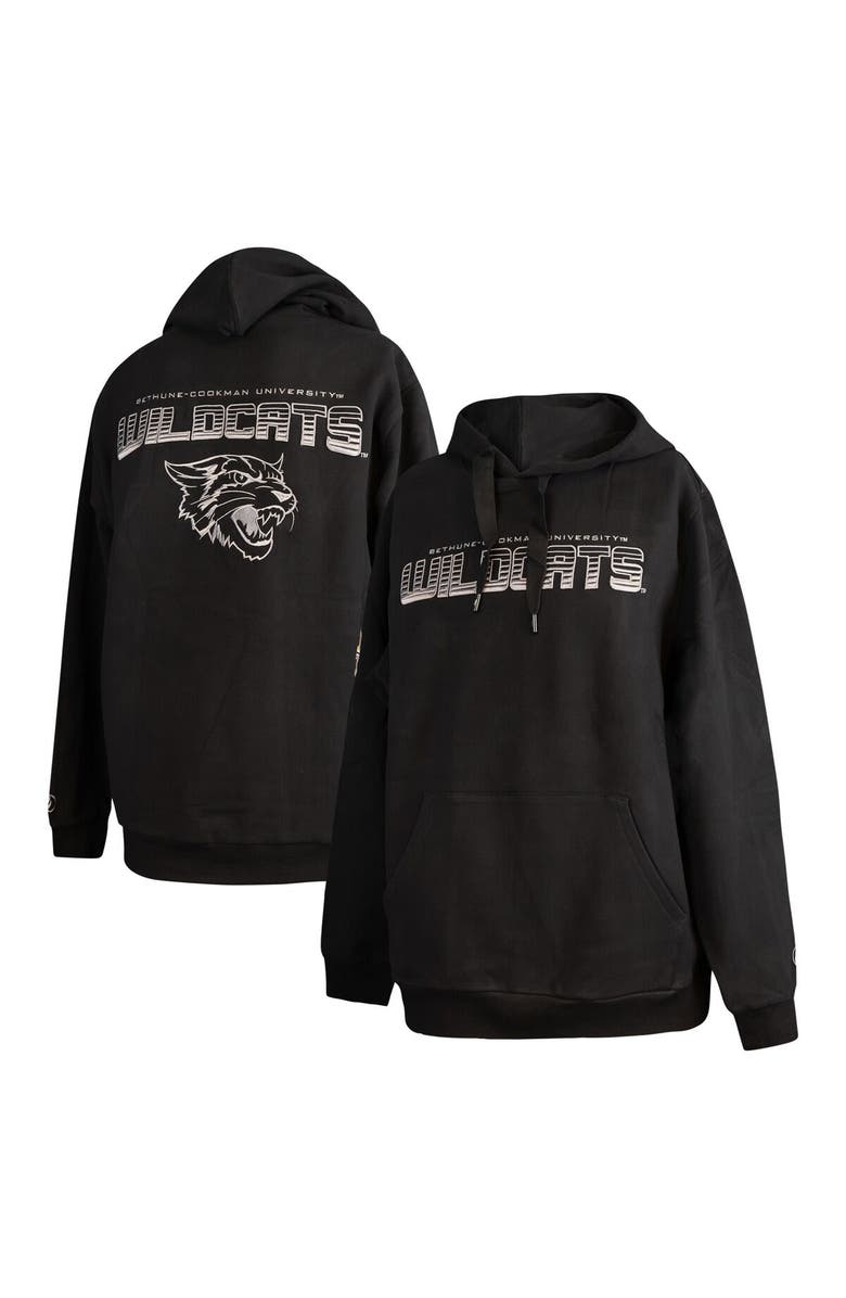 FISLL Men's FISLL Black Bethune-Cookman Wildcats Puff Print Sliced Pullover Hoodie, Main, color, Black