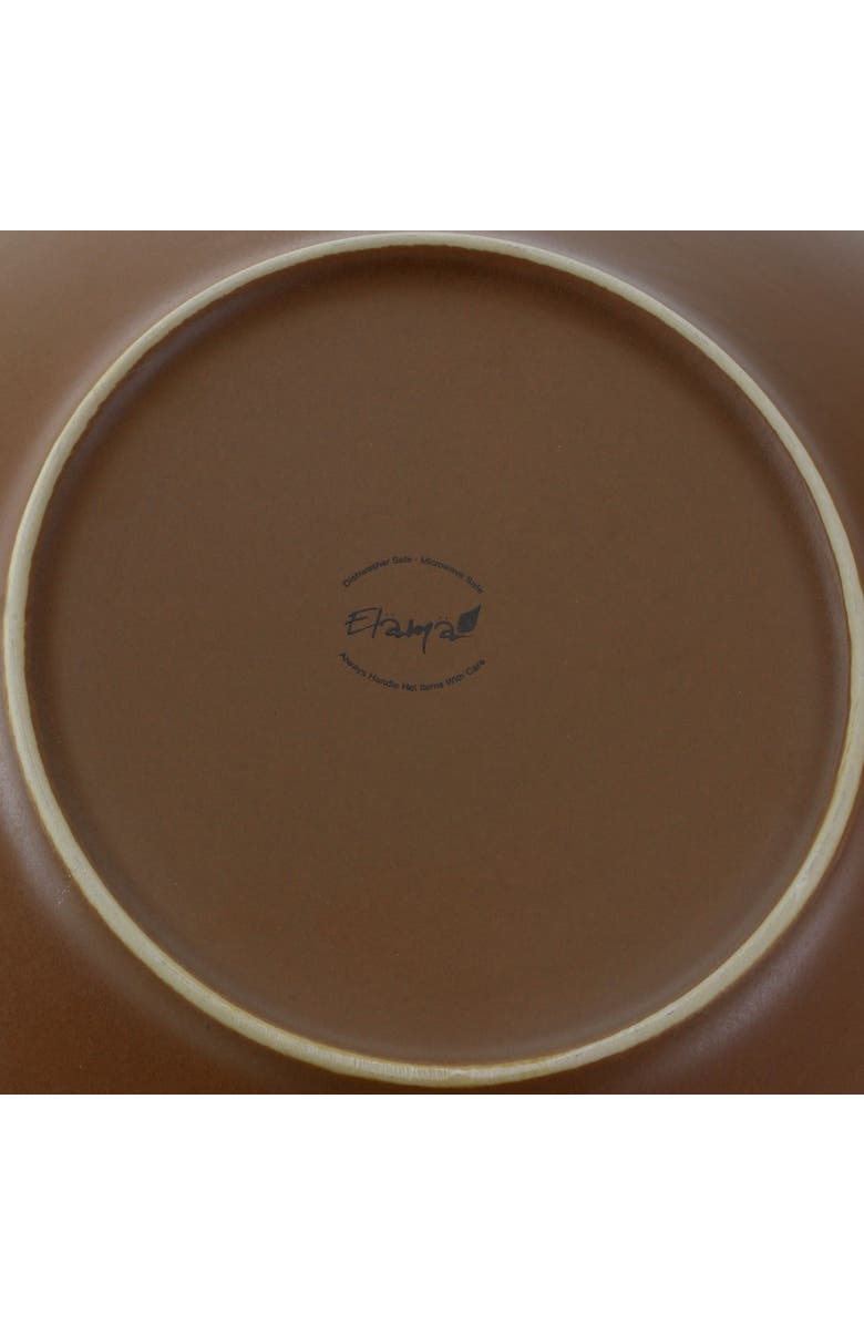 Elama Majestic Elk 16 Piece Luxurious Stoneware Dinnerware with Complete Setting for 4, Alternate, color, Beige