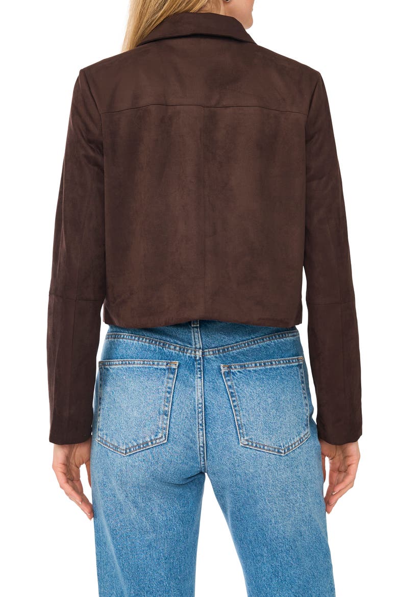 Faux Suede Cropped Jacket, Alternate, color, CALL ME CHOCOLATE