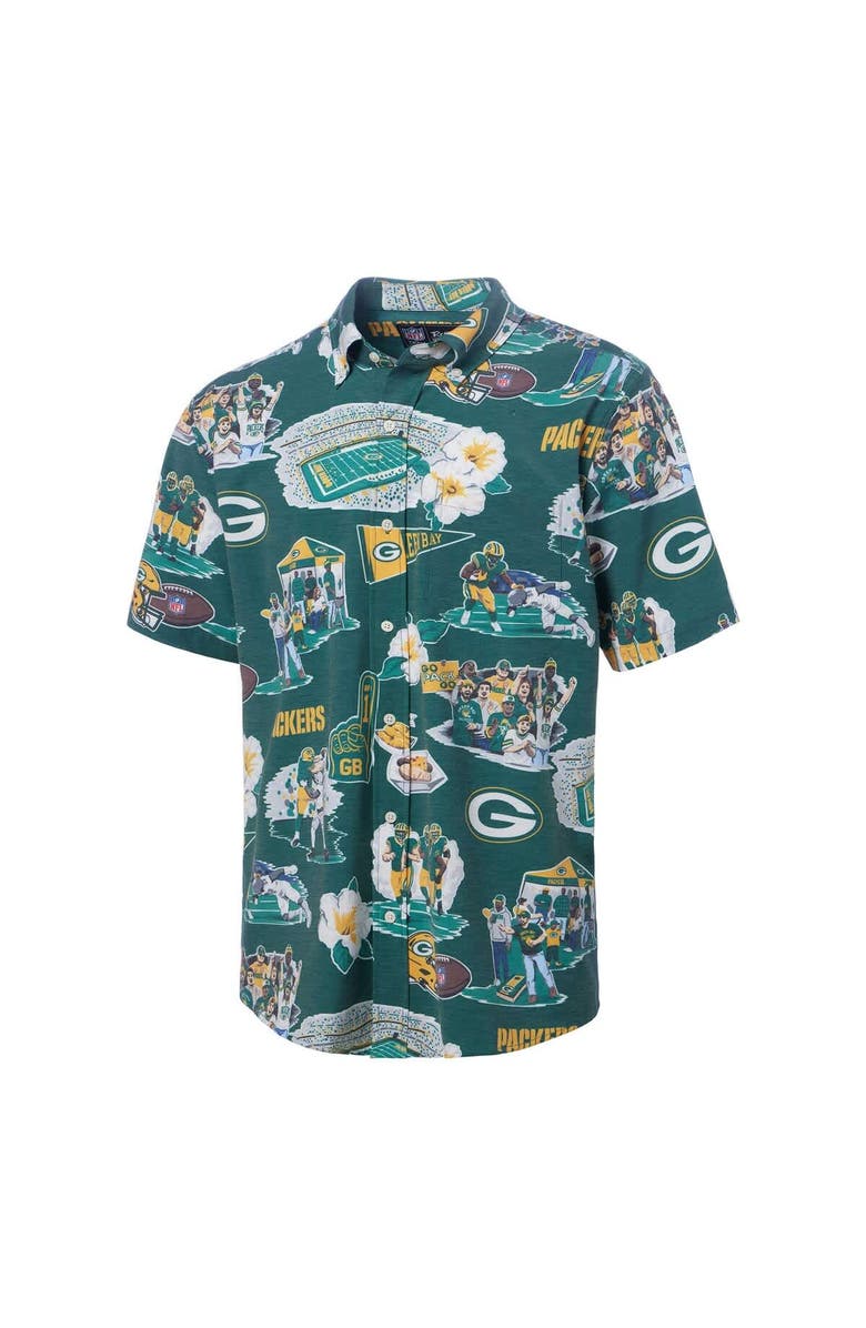 Reyn Spooner Men
s Reyn Spooner Green Green Bay Packers Scenic Button-Down Shirt, Alternate, color, Green