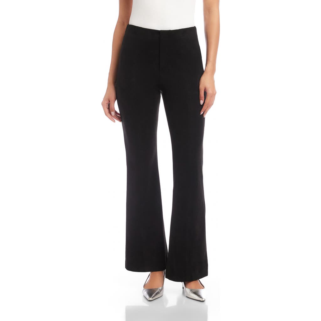 Fifteen Twenty Melanie Pull-on Bootcut Faux Suede Pants In Black