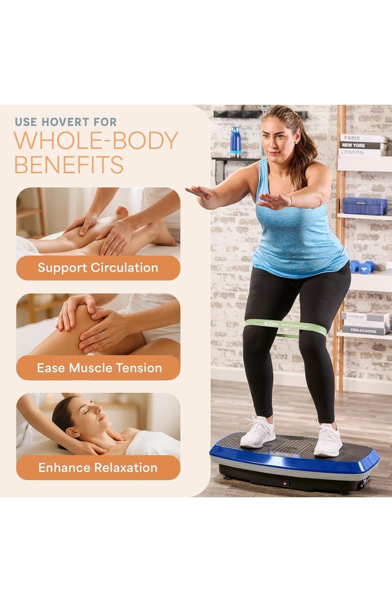 Lifepro Hovert 3D Vibration Plate with Dual Motors for Strength Balance Recovery and Circulation, Alternate, color, Blue