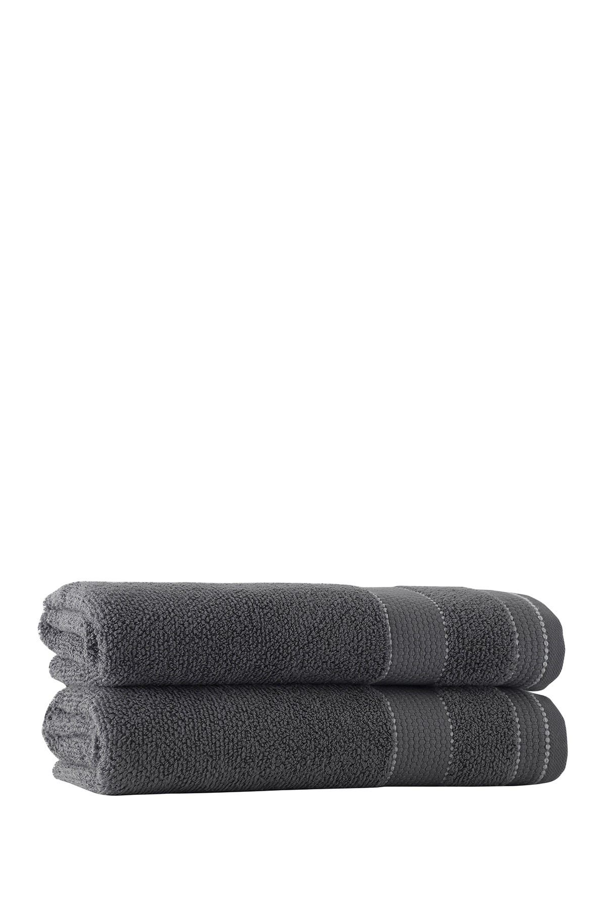 ENCHANTE HOME Monroe Turkish Cotton Bath Sheet - Anthracite - Set of 2