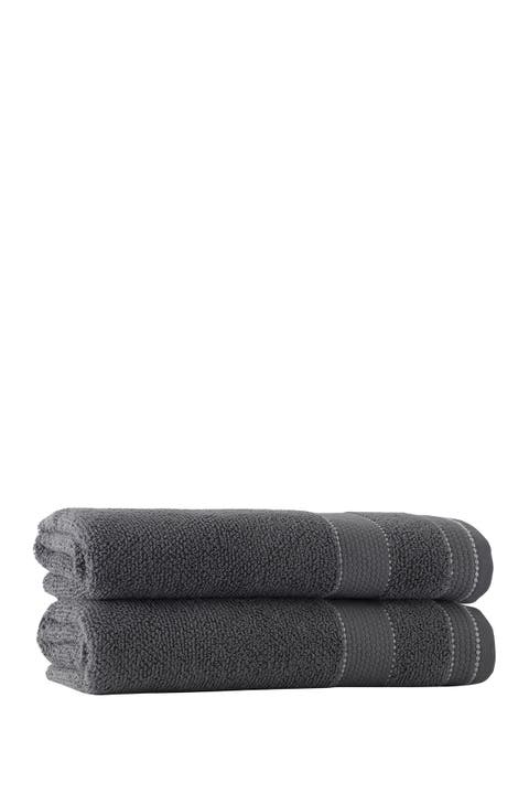 Monroe Turkish Cotton Bath Sheet - Anthracite - Set of 2