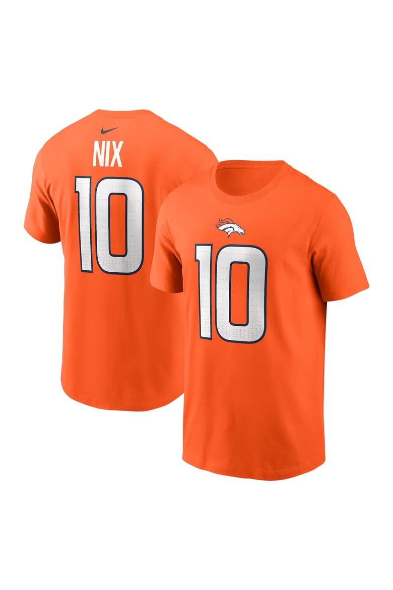 Men's Nike Bo Nix Orange Denver Broncos  Name & Number T-Shirt, Alternate, color, Orange
