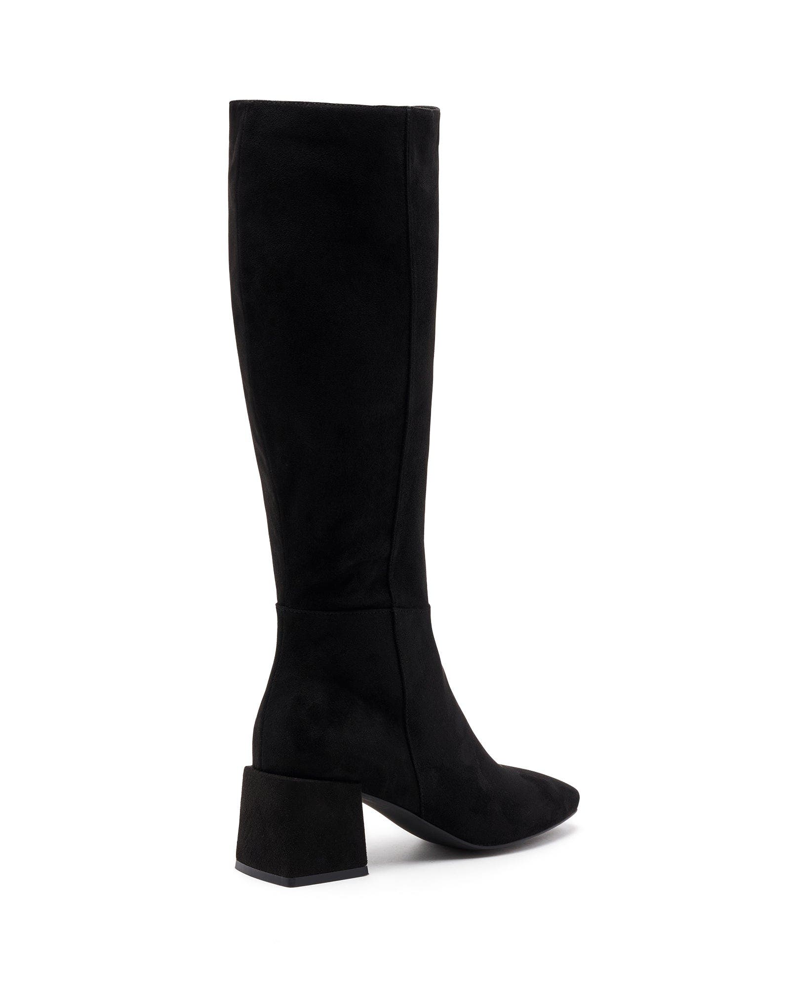 Wolf Block Heel Tall Boots, Alternate, color, Black Faux Suede