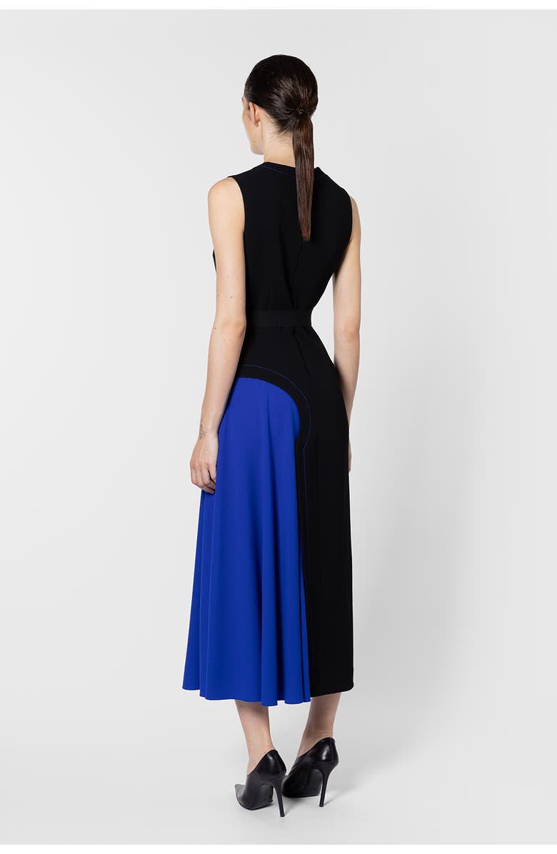 Roksanda Saro Black And Blue Cut Out Dress, Alternate, color, Black / Persian Blue