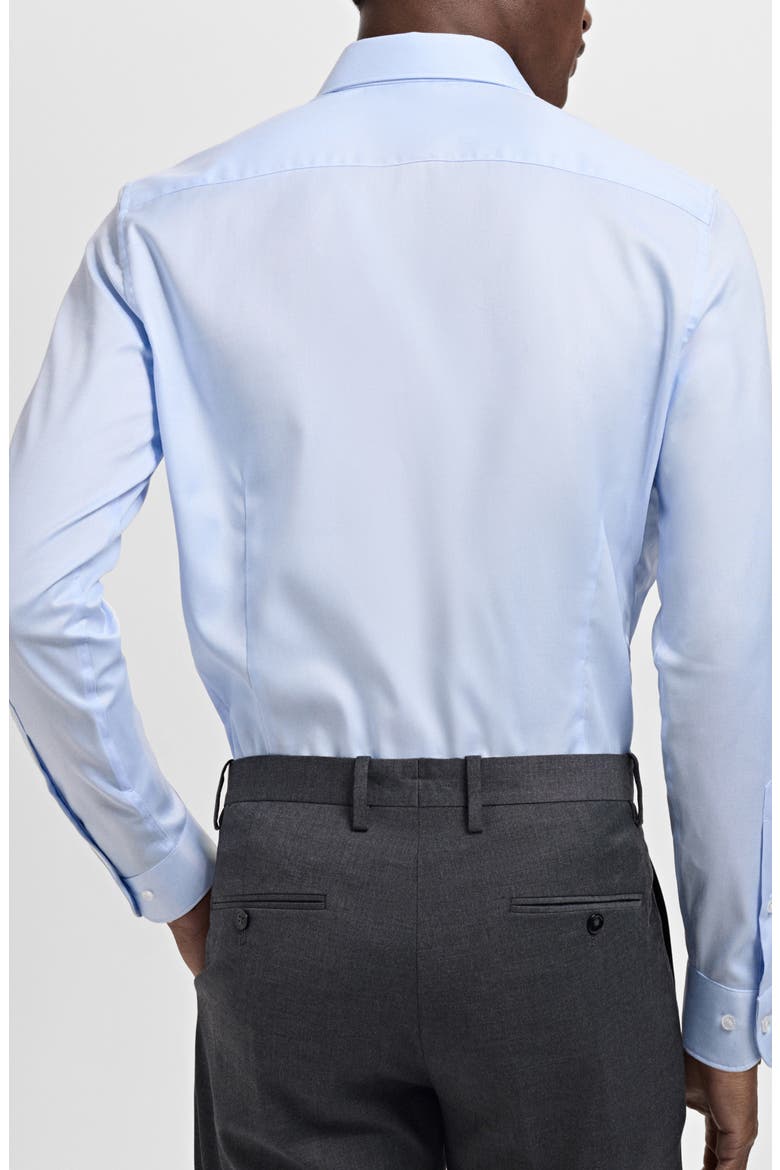 Slim Fit Structured Cotton Button-Up Shirt, Alternate, color, SKY BLUE