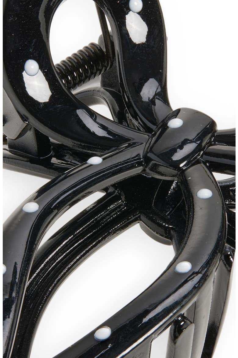Bow Claw Clip, Alternate, color, BLACK- IVORY
