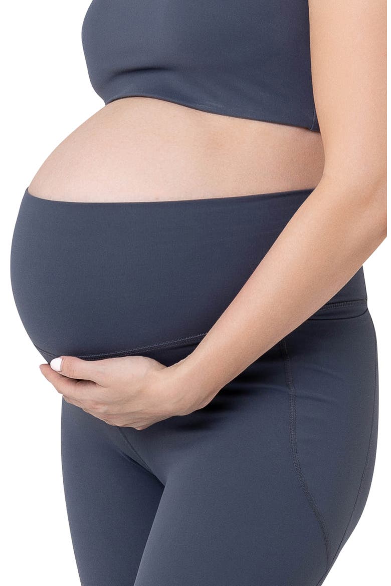 Tempo Stretch Nylon Pocket Maternity Leggings, Alternate, color, BLUE STEEL
