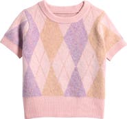 Freshman Kids' Argyle Short Sleeve Sweater