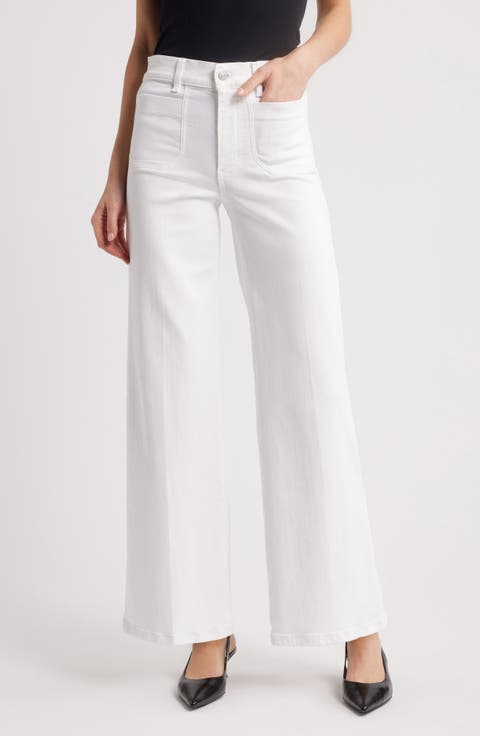 Le Pixie Slim Palazzo Patch Pocket High Waist Wide Leg Jeans (Petite)