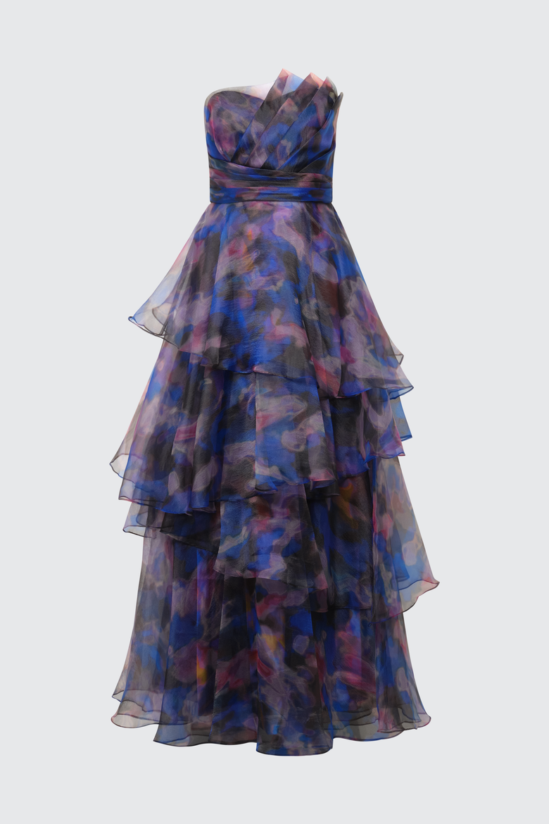Seona Strapless Organza Ballgown, Alternate, color, Shadow Aura