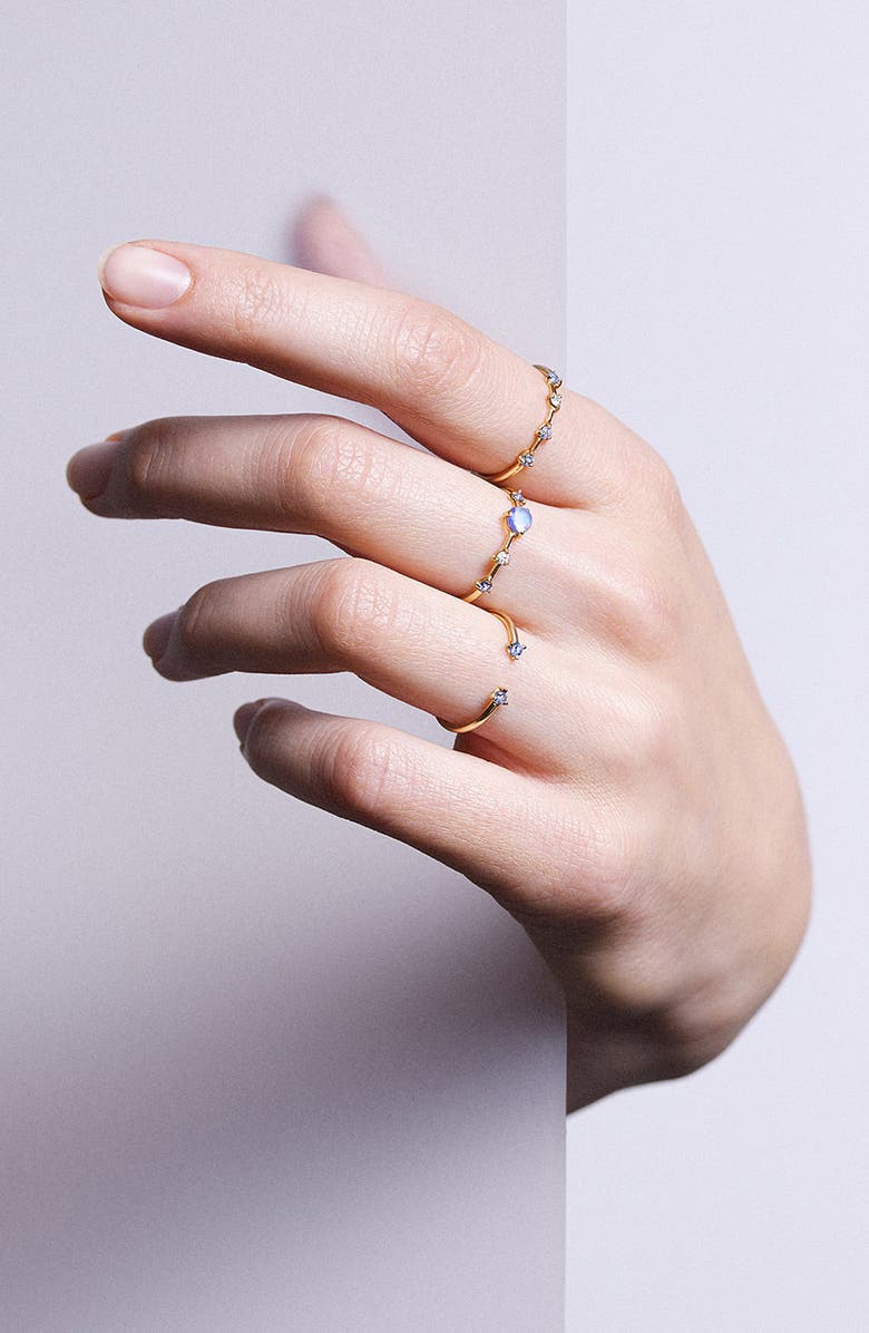 Wwake Counting Collection Two-Step Tourmaline & Sunstone Ring, Alternate, color,