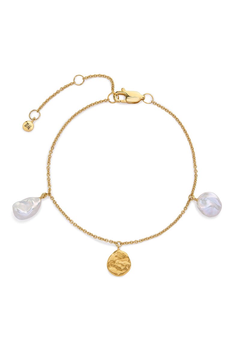 Capri Charm Bracelet, Main, color, 18K GOLD VERMEIL / PEARL