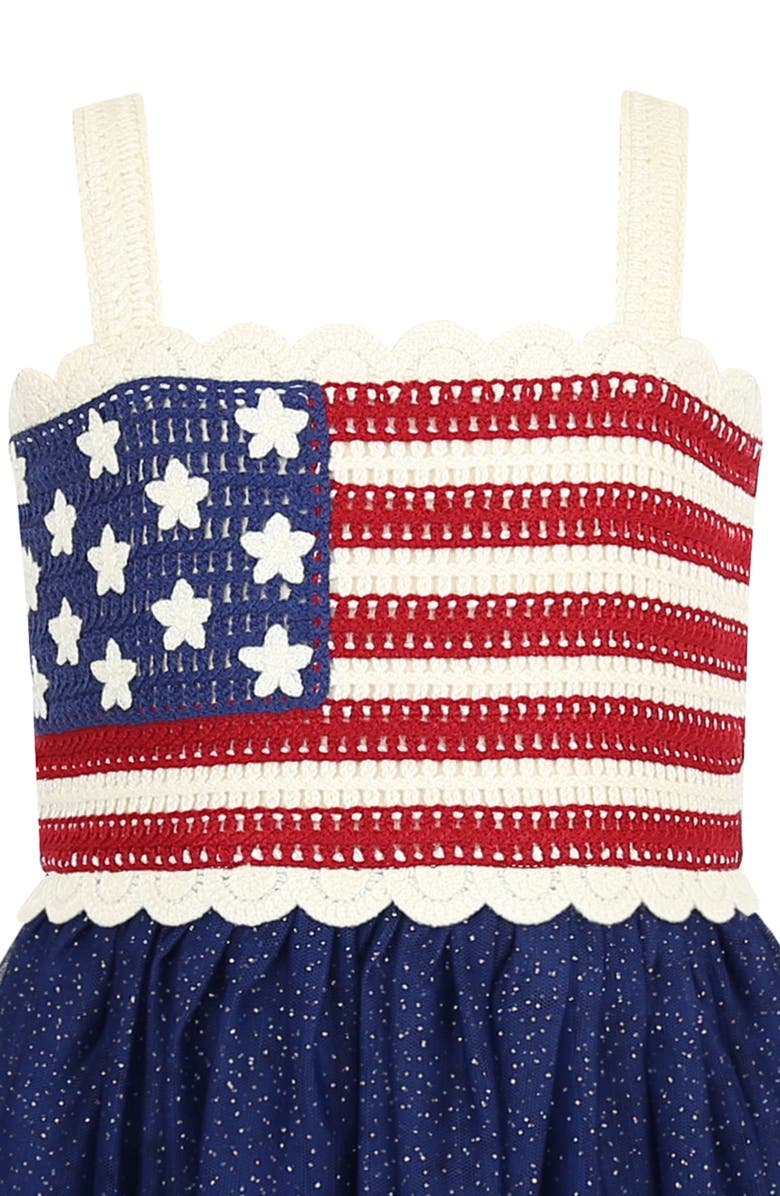 Zunie Kids' Crochet Flag Dress, Alternate, color, 