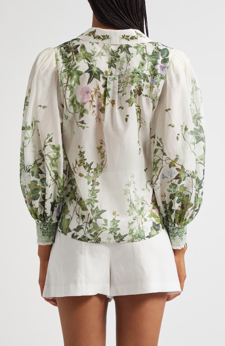 Alice + Olivia Charis Cotton & Silk Shirt, Alternate, color,