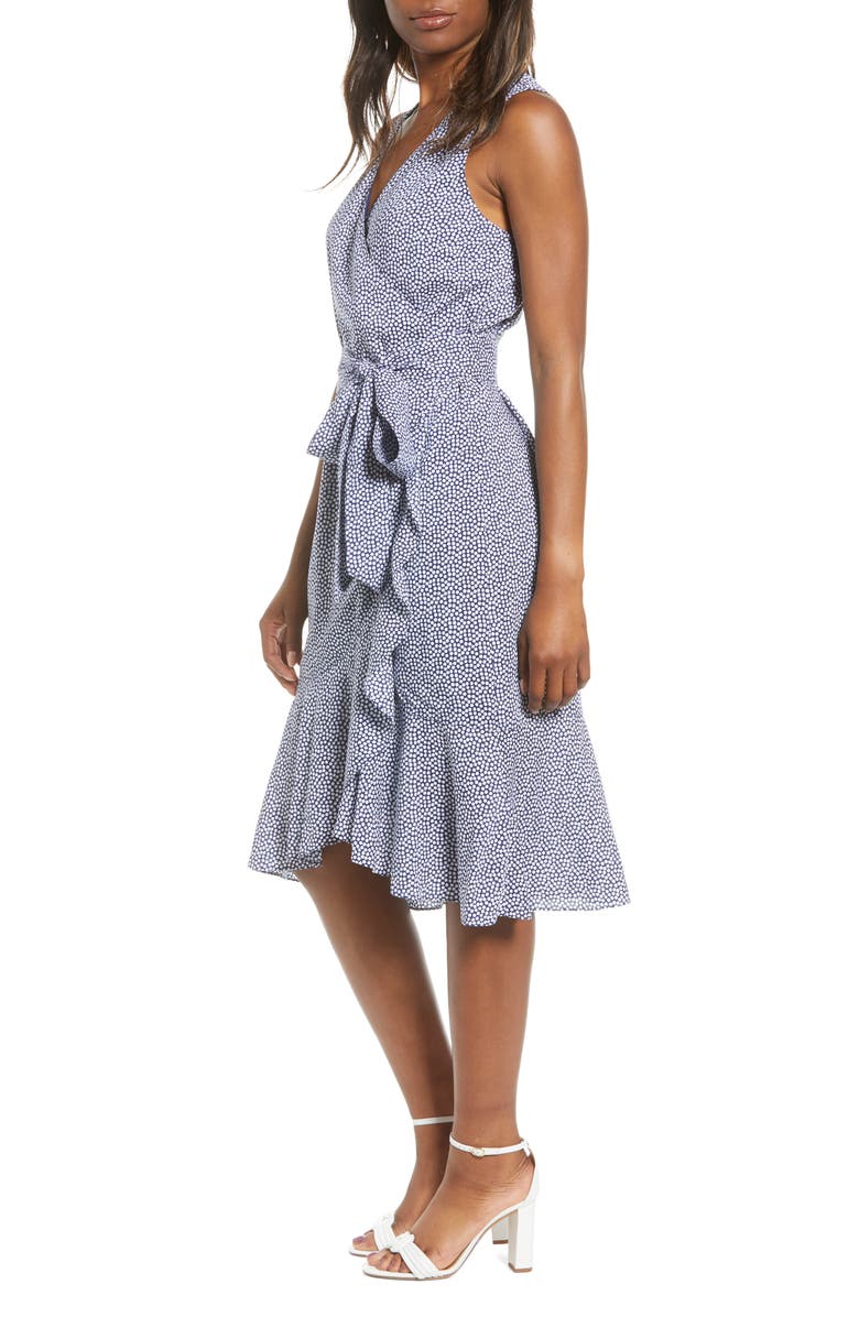 vineyard vines Scallop Dot Wrap Dress, Alternate, color, 