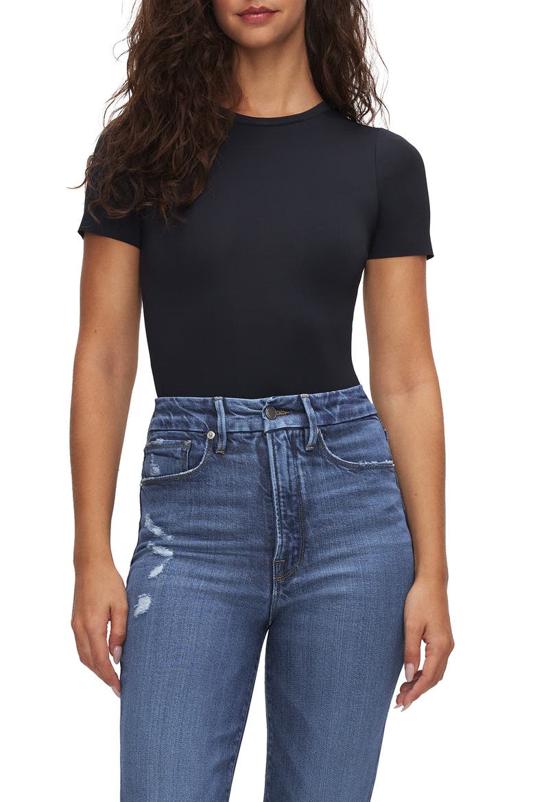 Sculpting Tee Bodysuit, Main, color, BLACK001