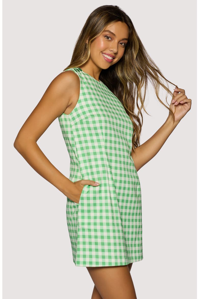 Willow Breeze Gingham Minidress, Alternate, color, GREEN