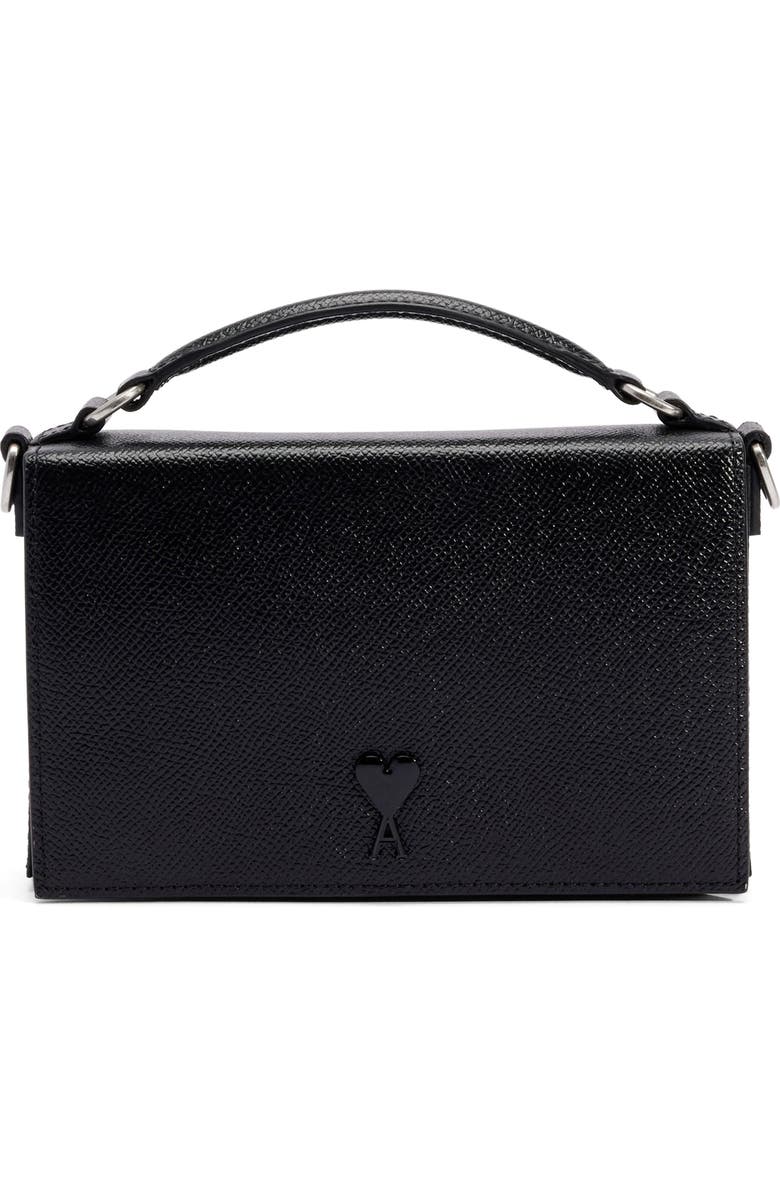 AMI PARIS Ami de Coeur Leather Lunchbox Handbag, Main, color,