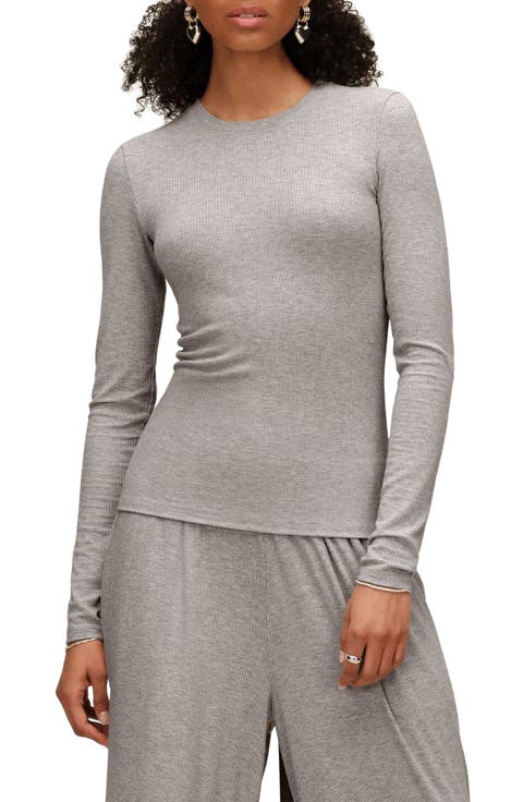 Aidelene Long Sleeved Ribbed Tee