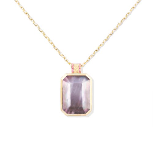 Campbell + Charlotte Spark Emerald Cut Pendant Necklace In Multi