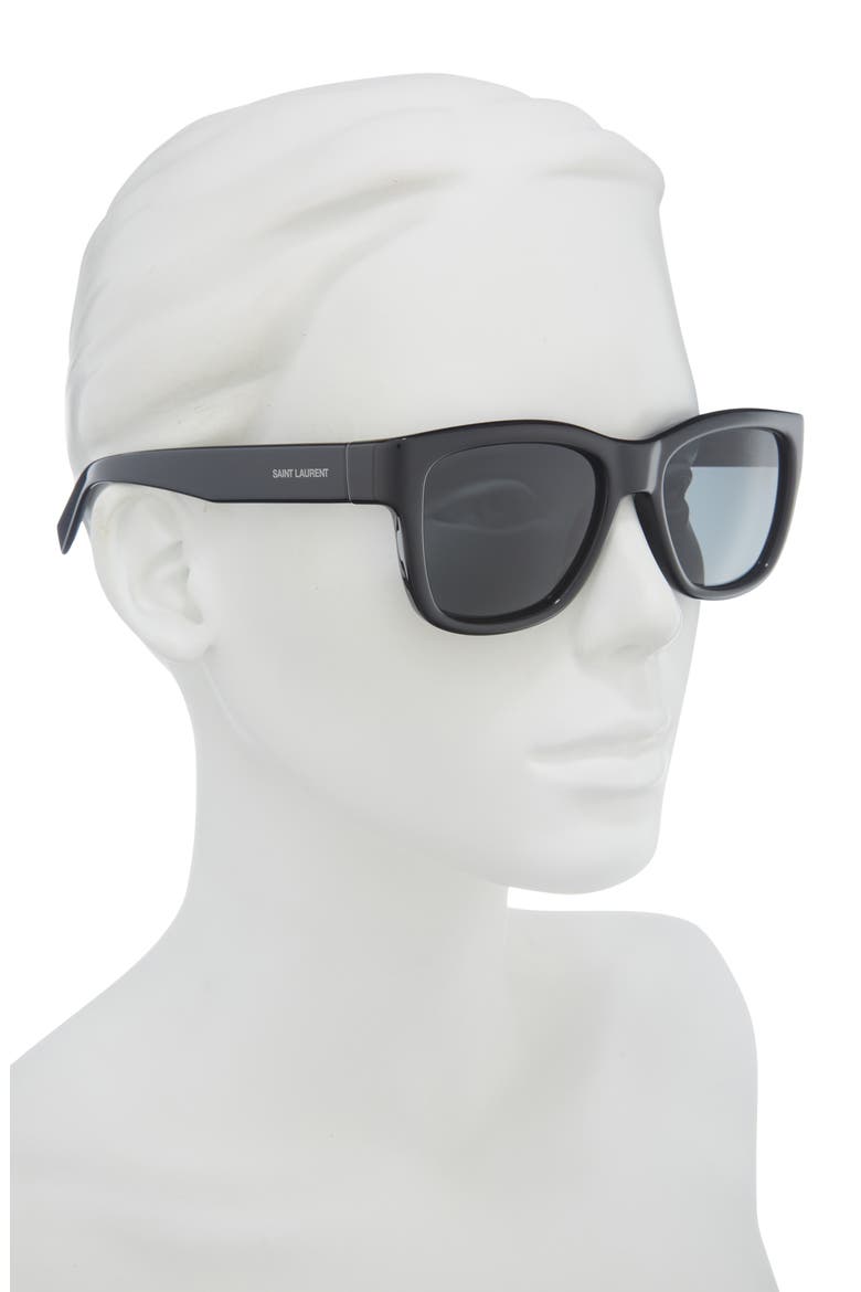 54mm Square Sunglasses, Alternate, color, BLACK BLACK BLACK