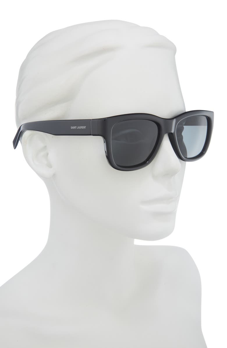 Saint Laurent 54mm Square Sunglasses, Alternate, color, Black Black Black