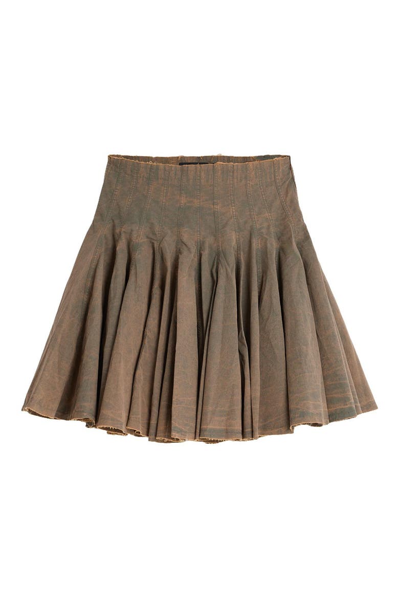 Pleated Cotton Miniskirt, Alternate, color, GRAY