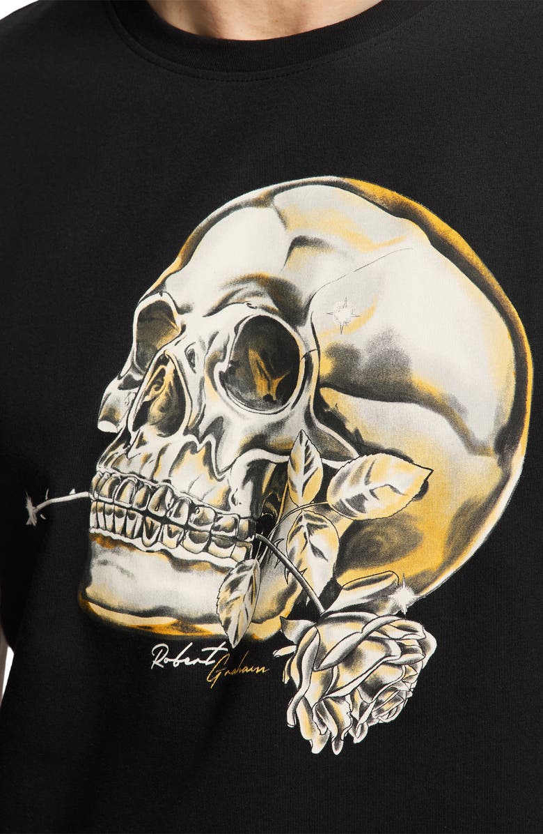 Robert Graham Chrome Skull Knit Graphic T-Shirt, Alternate, color, 