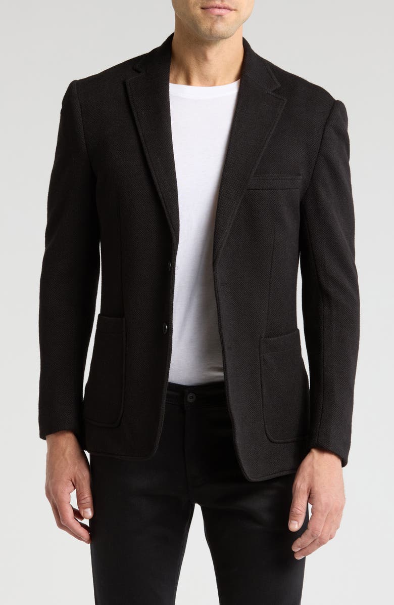 Lucky Brand Knit Sport Coat, Main, color, Black