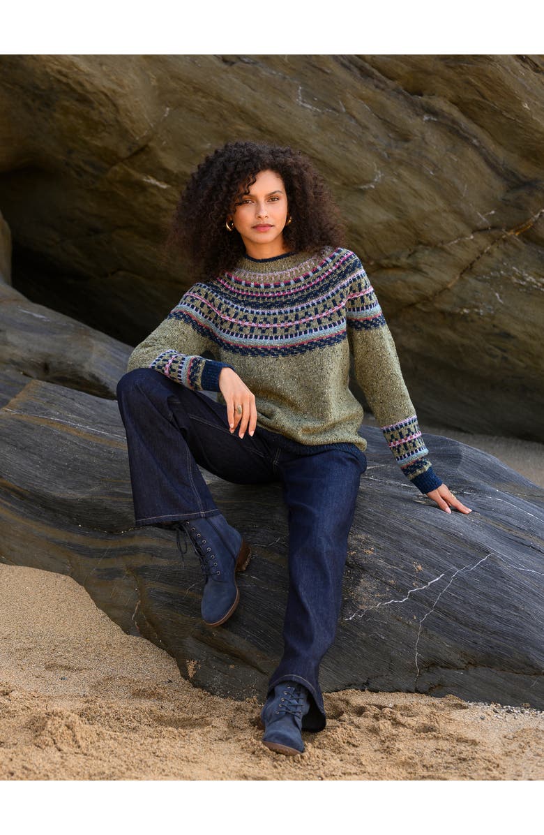 Celtic & Co. Donegal Fair Isle Yoke Sweater, Alternate, color, 