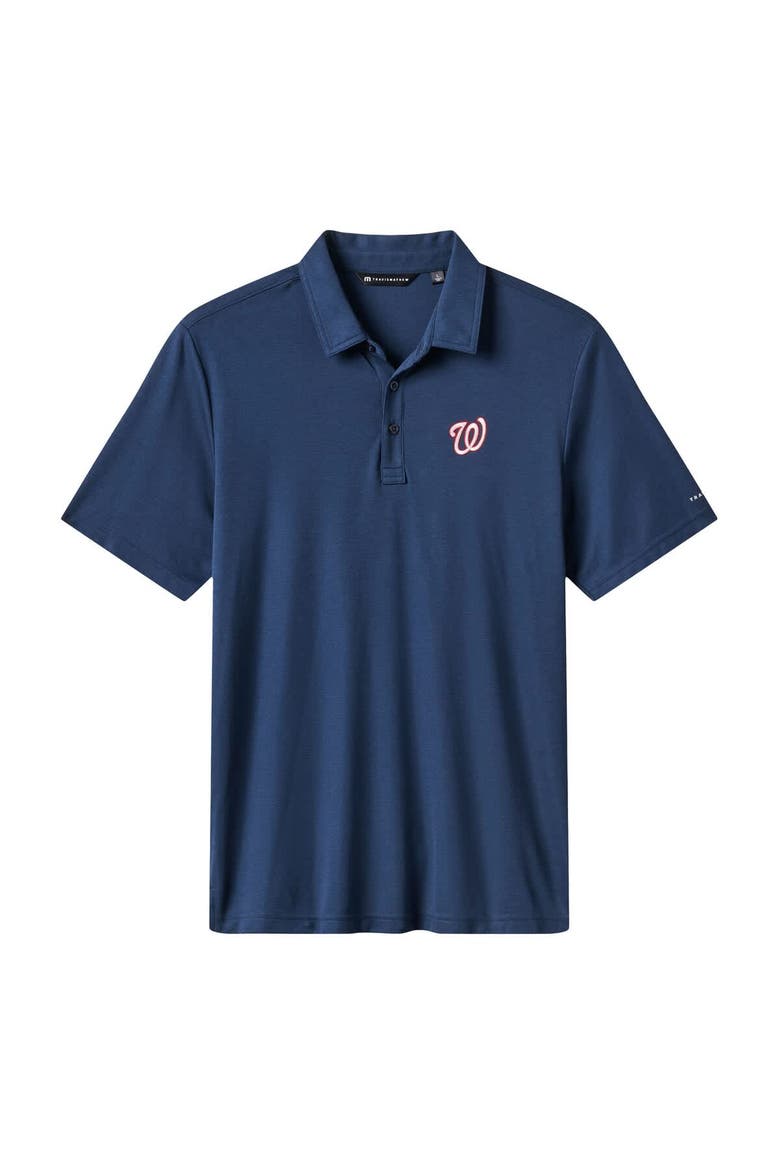 Men's TravisMathew Navy Washington Nationals Playoff Pitch Tri-Blend Polo, Alternate, color, Navy
