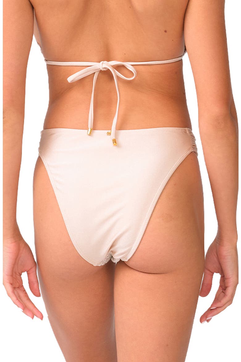 Lace High Cut Bikini Bottoms, Alternate, color, VANILLA