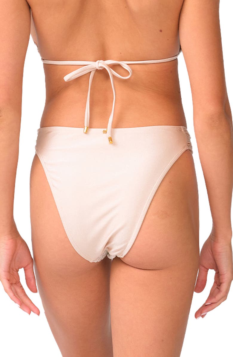 PQ SWIM Lace High Cut Bikini Bottoms, Alternate, color, Vanilla