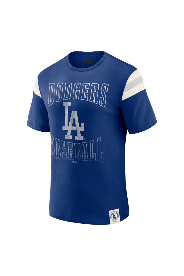 Men's Darius Rucker Collection by Fanatics Royal Los Angeles Dodgers Distressed Sleeve Stripe T-Shirt, Alternate, color, Royal