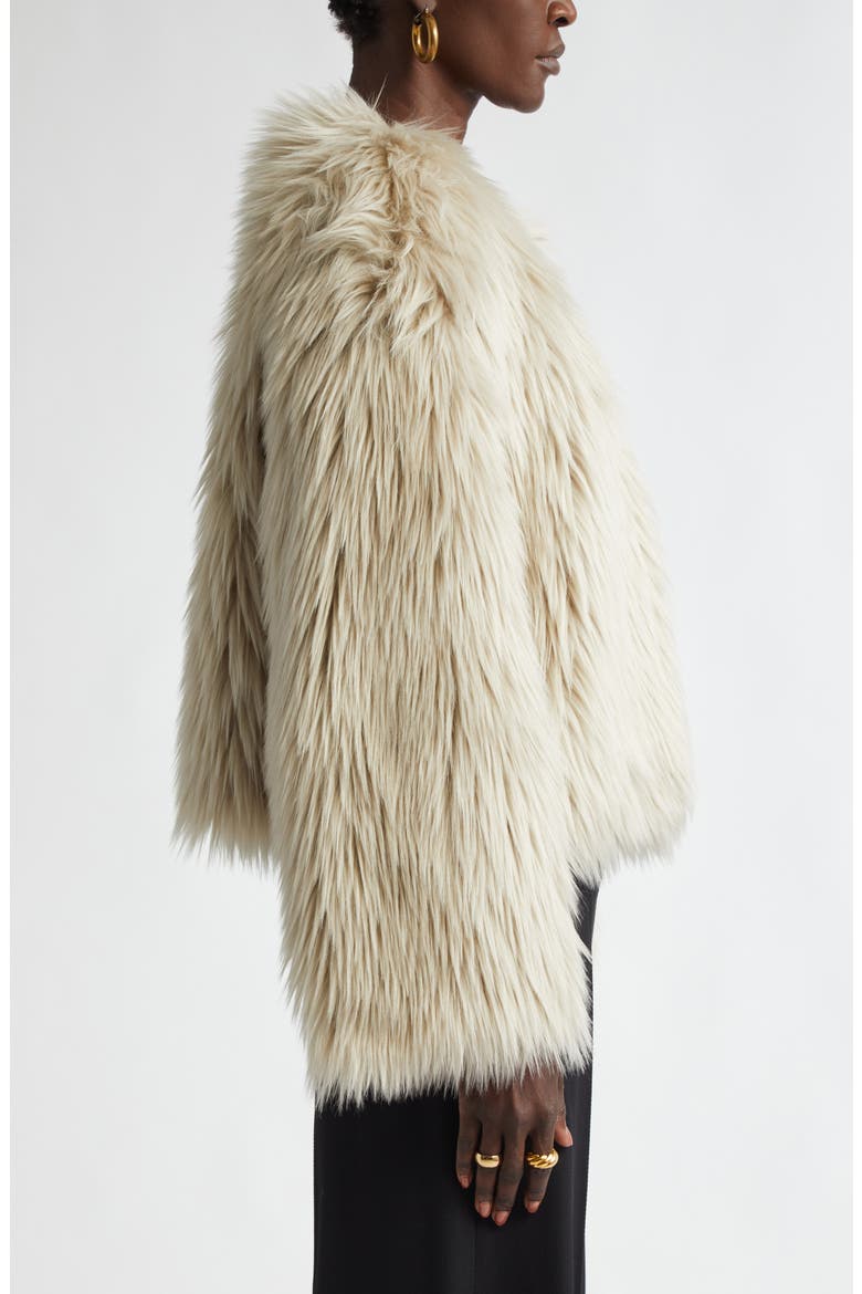 Faux Fur Crop Jacket, Alternate, color, MASTIC